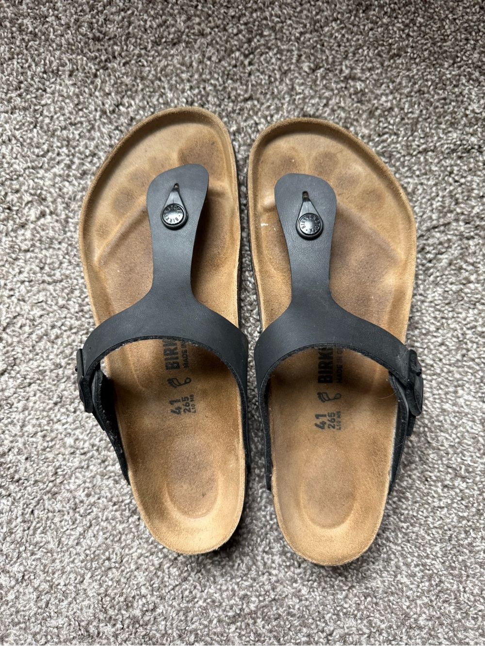 Birkenstock Black Thong Footbed Sandals